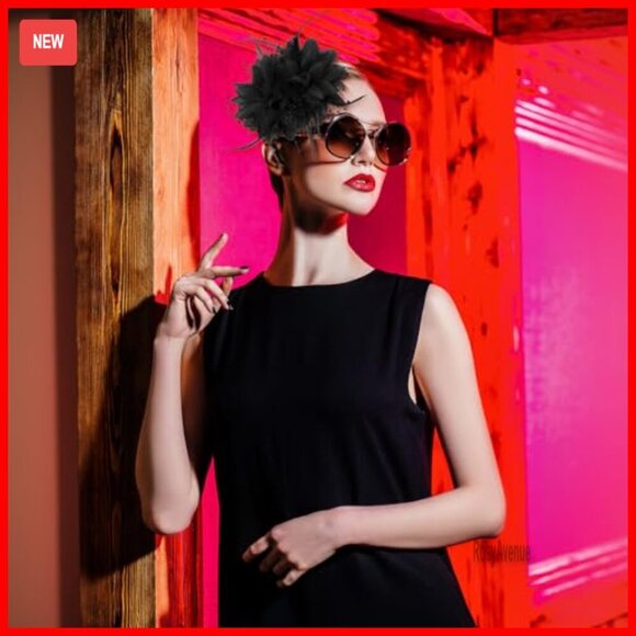 8-Piece Fascinator Hat Set with Adjustable Headband and Clip